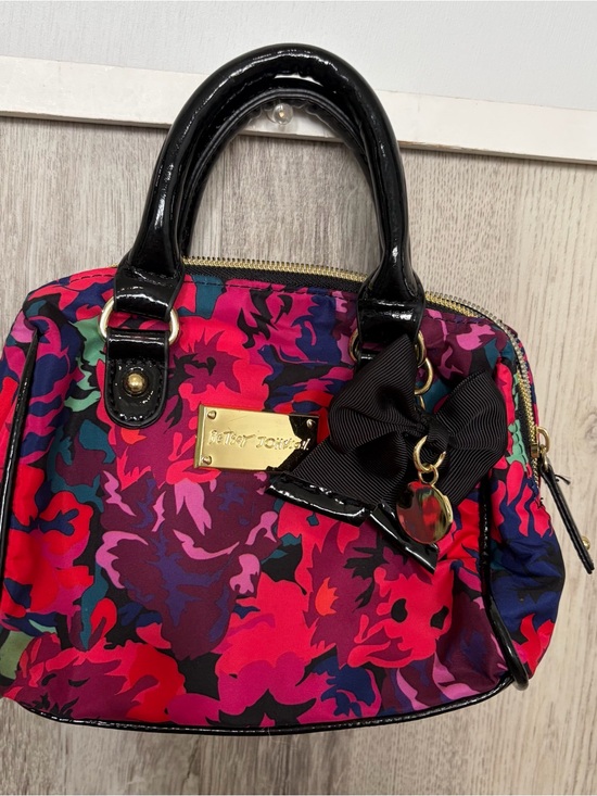Betsey Johnson Handbags - Betsey Johnson Mini Satchel Floral Pink Bow Bag Top Handle extra small